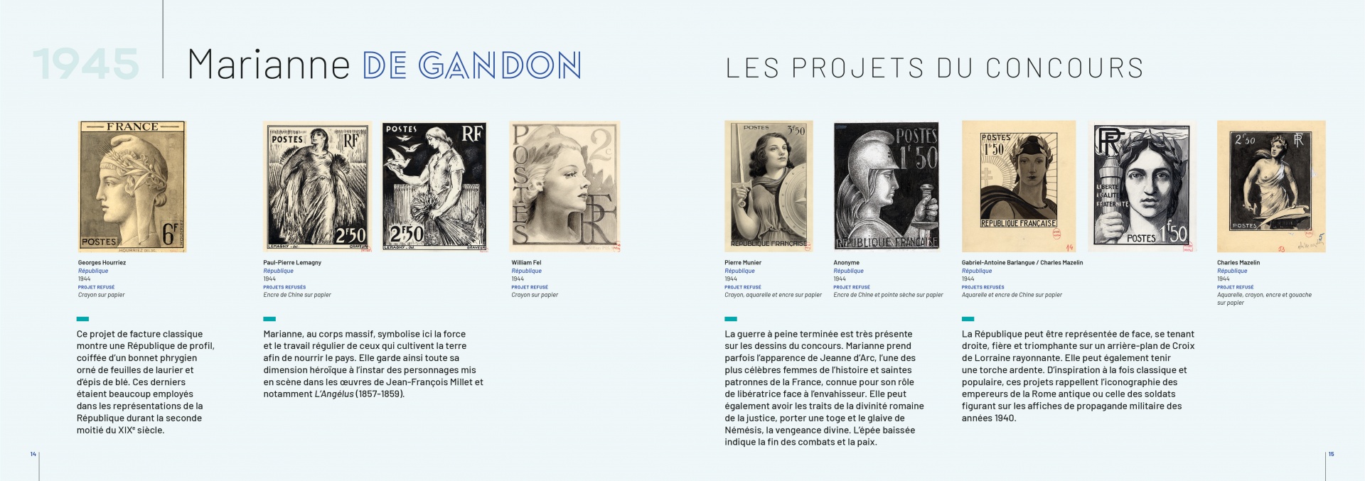 Un album pour l'exposition sur les timbres Marianne 2023