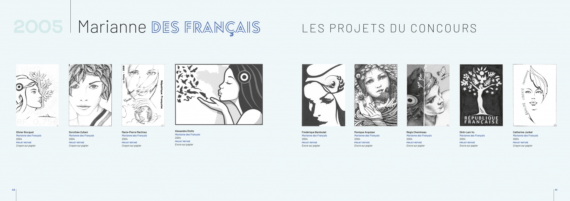 Un album pour l'exposition sur les timbres Marianne 2023