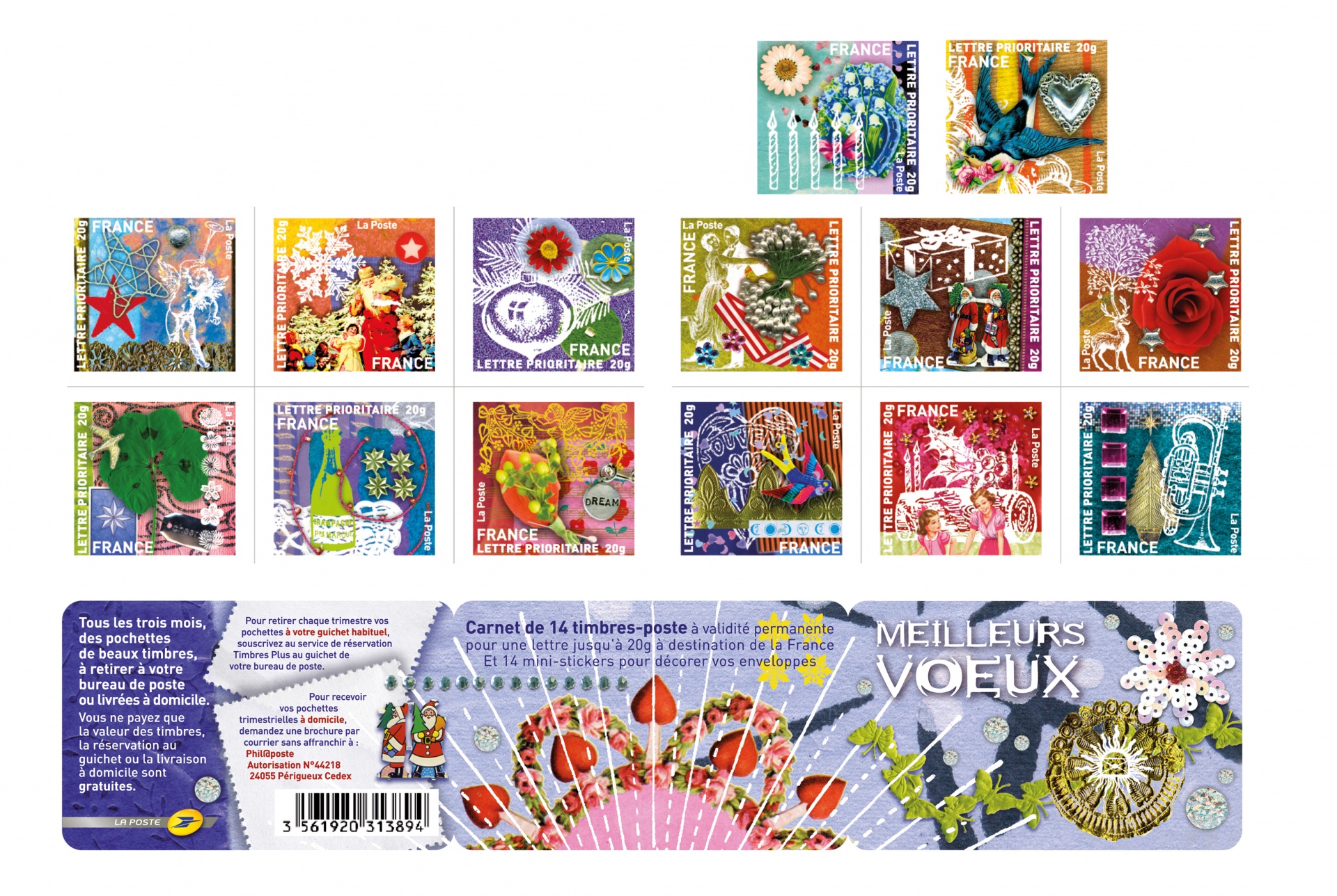 Des timbres mis en page pour LA POSTE