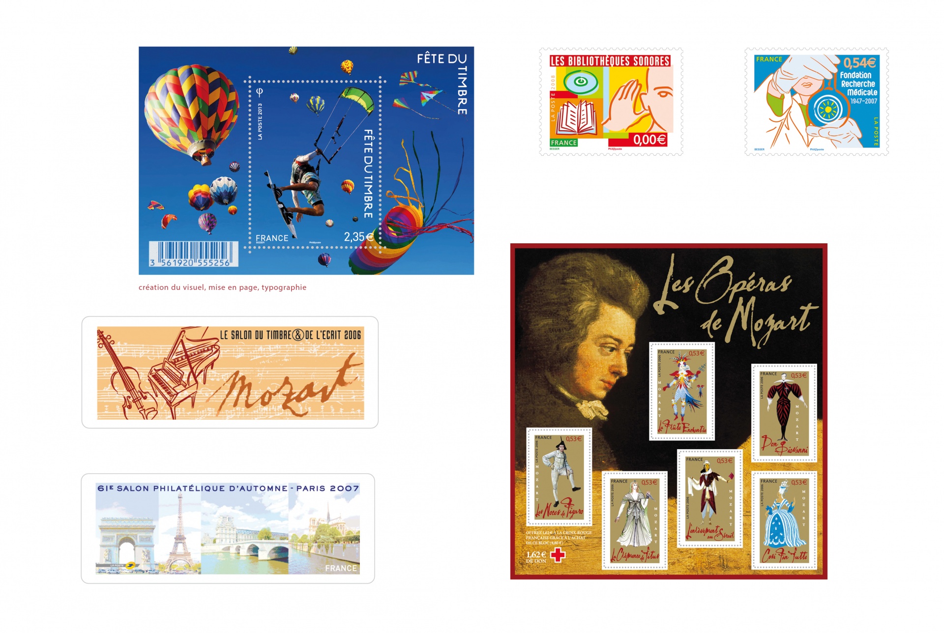 Des timbres mis en page pour LA POSTE