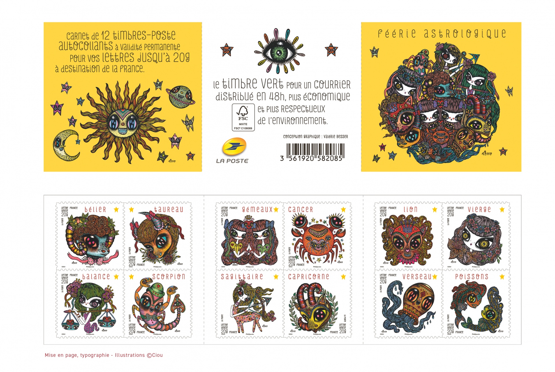Des timbres mis en page pour LA POSTE
