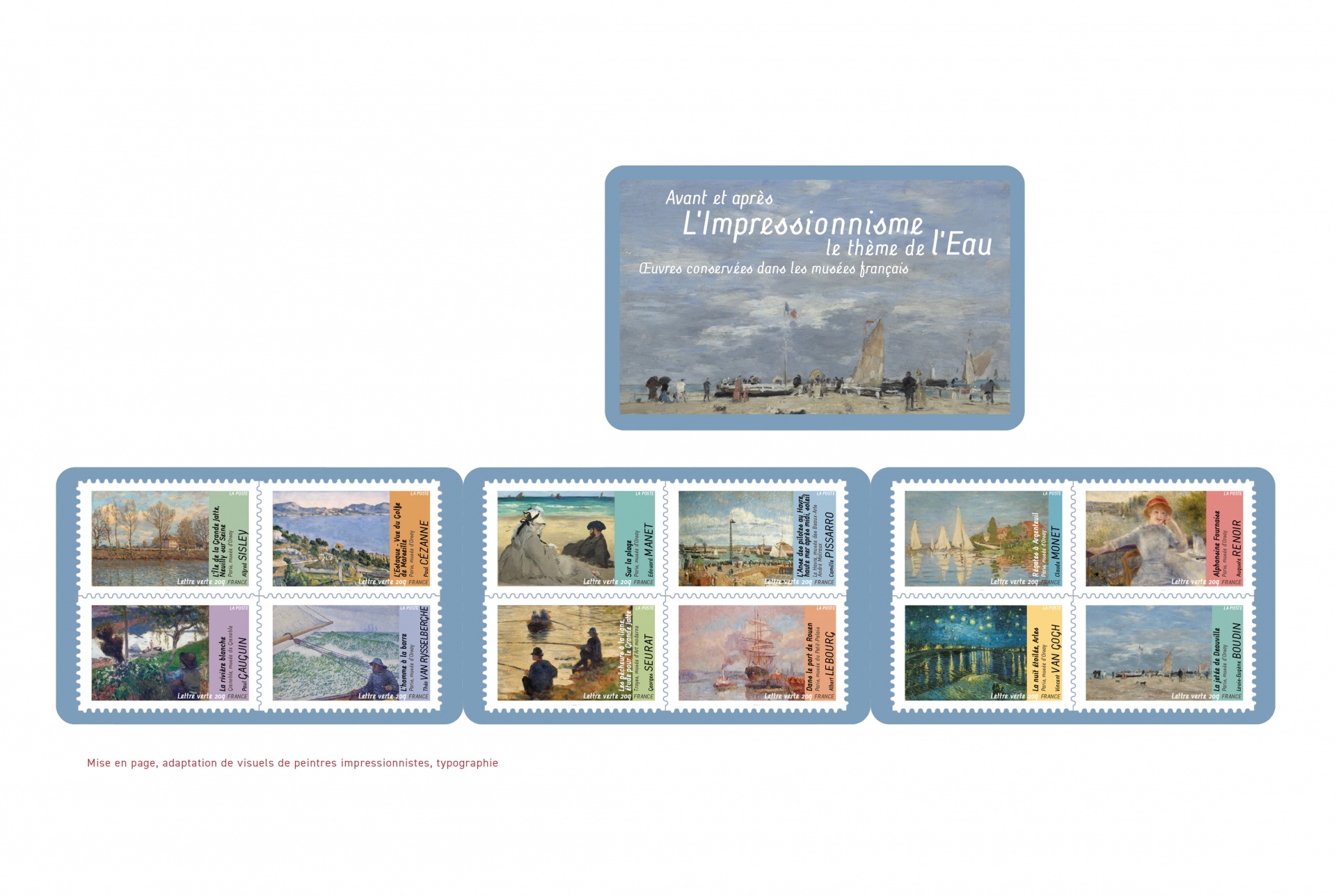 Des timbres mis en page pour LA POSTE