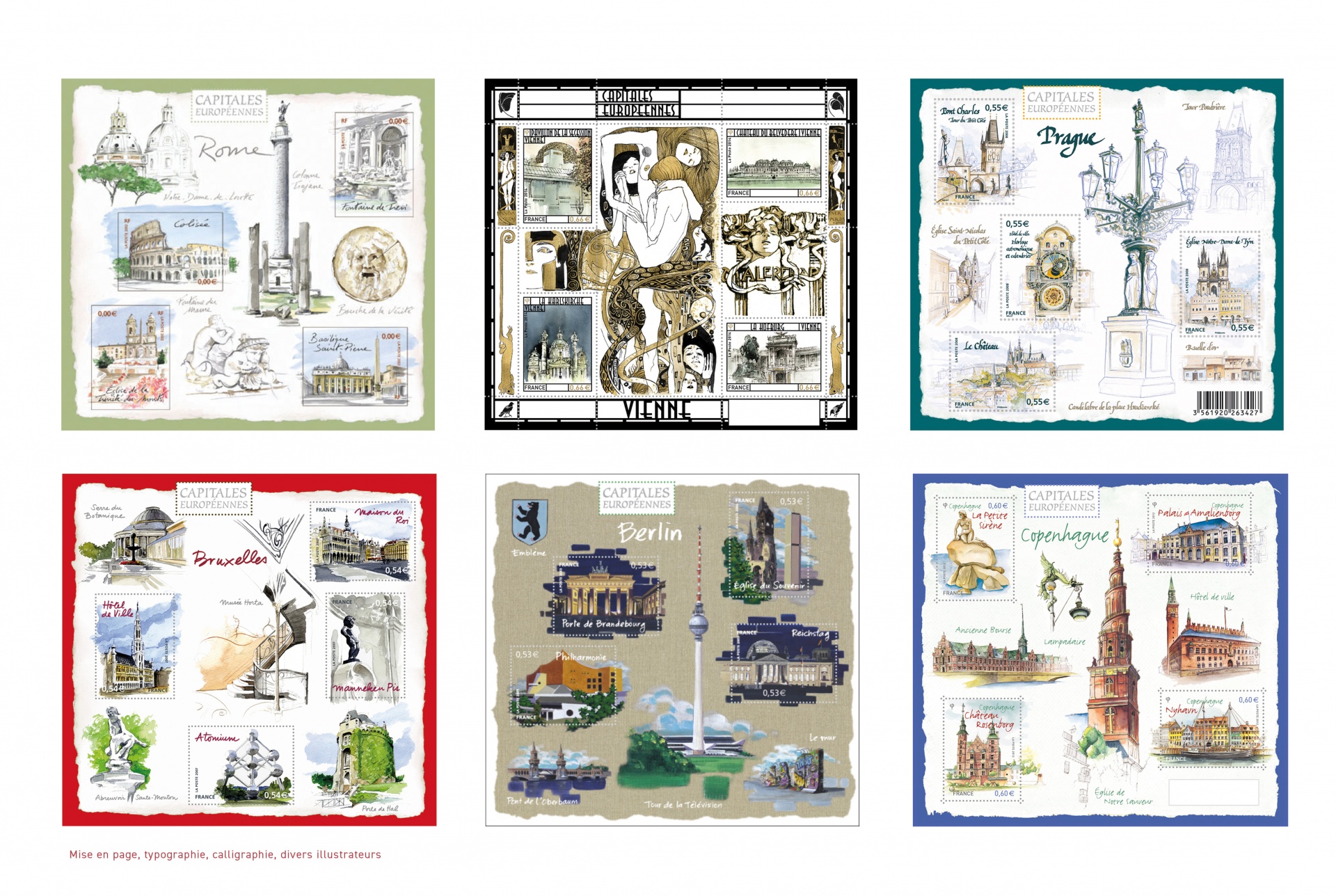 Des timbres mis en page pour LA POSTE