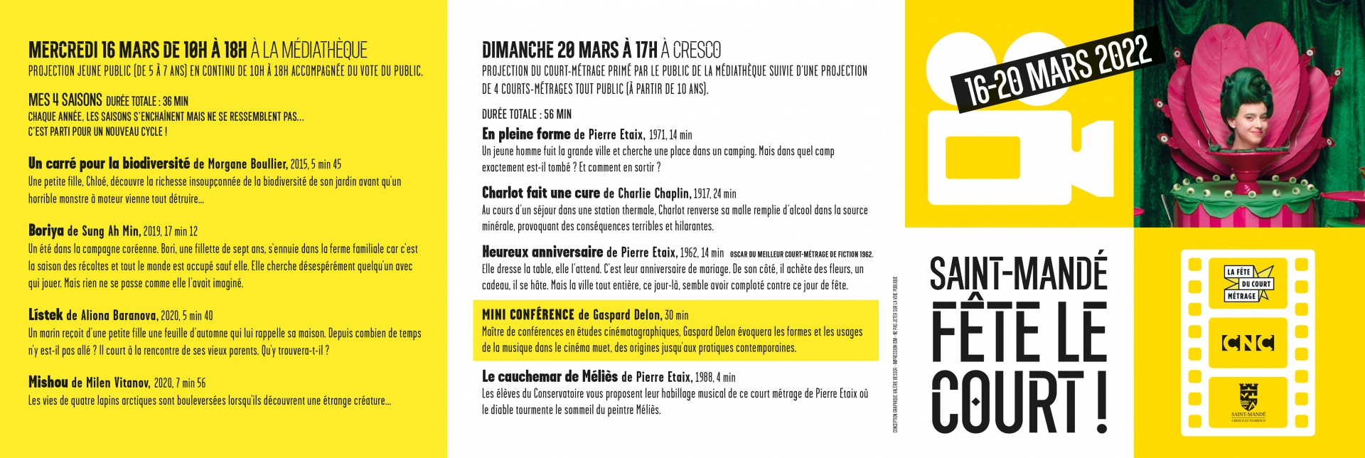 communiquer sur la fête du court-métrage, dans le cadre d'une identité visuelle existante