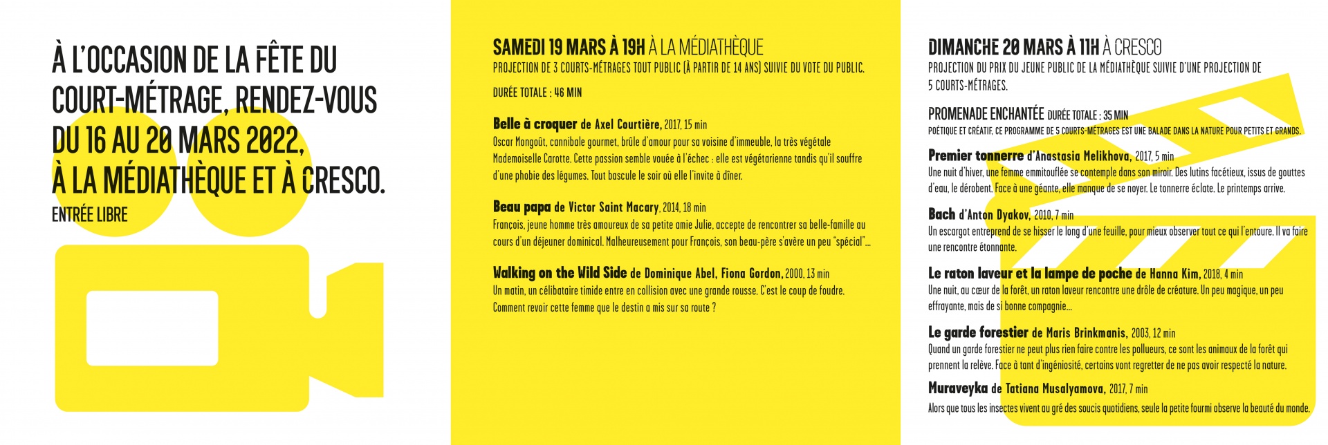 communiquer sur la fête du court-métrage, dans le cadre d'une identité visuelle existante